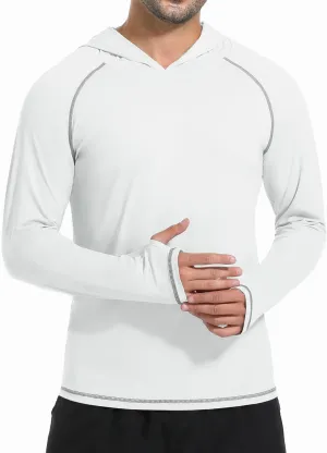 SILKWORLD UPF 50  Fishing Shirts for Men Long Sleeve Sun Protection Hoodie UV SPF Rash Guard Workout Swim Shirts