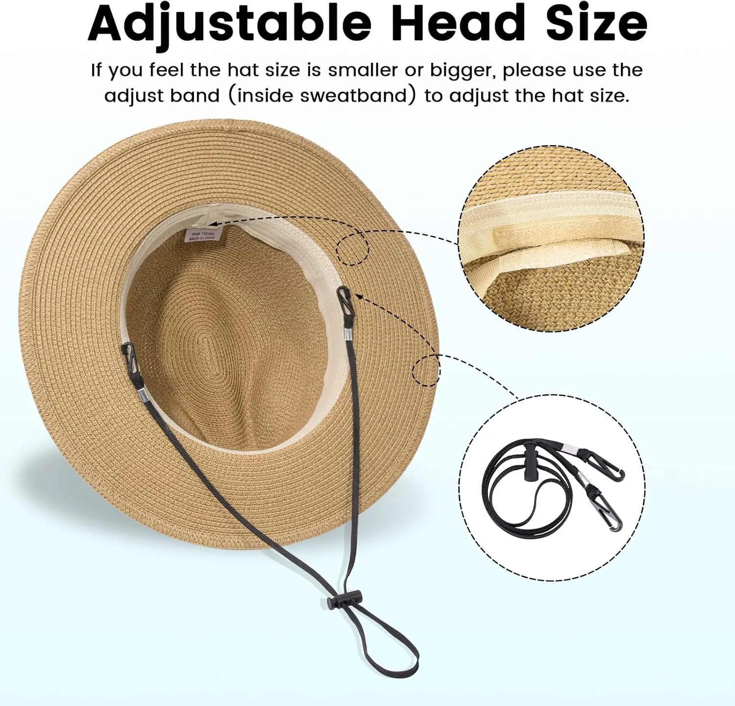 Simplicity Mens Women's Wide Brim Straw Panama Sun Hat