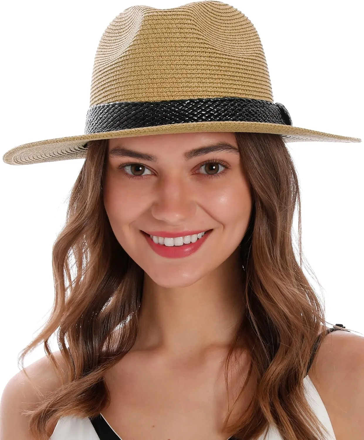 Simplicity Mens Women's Wide Brim Straw Panama Sun Hat