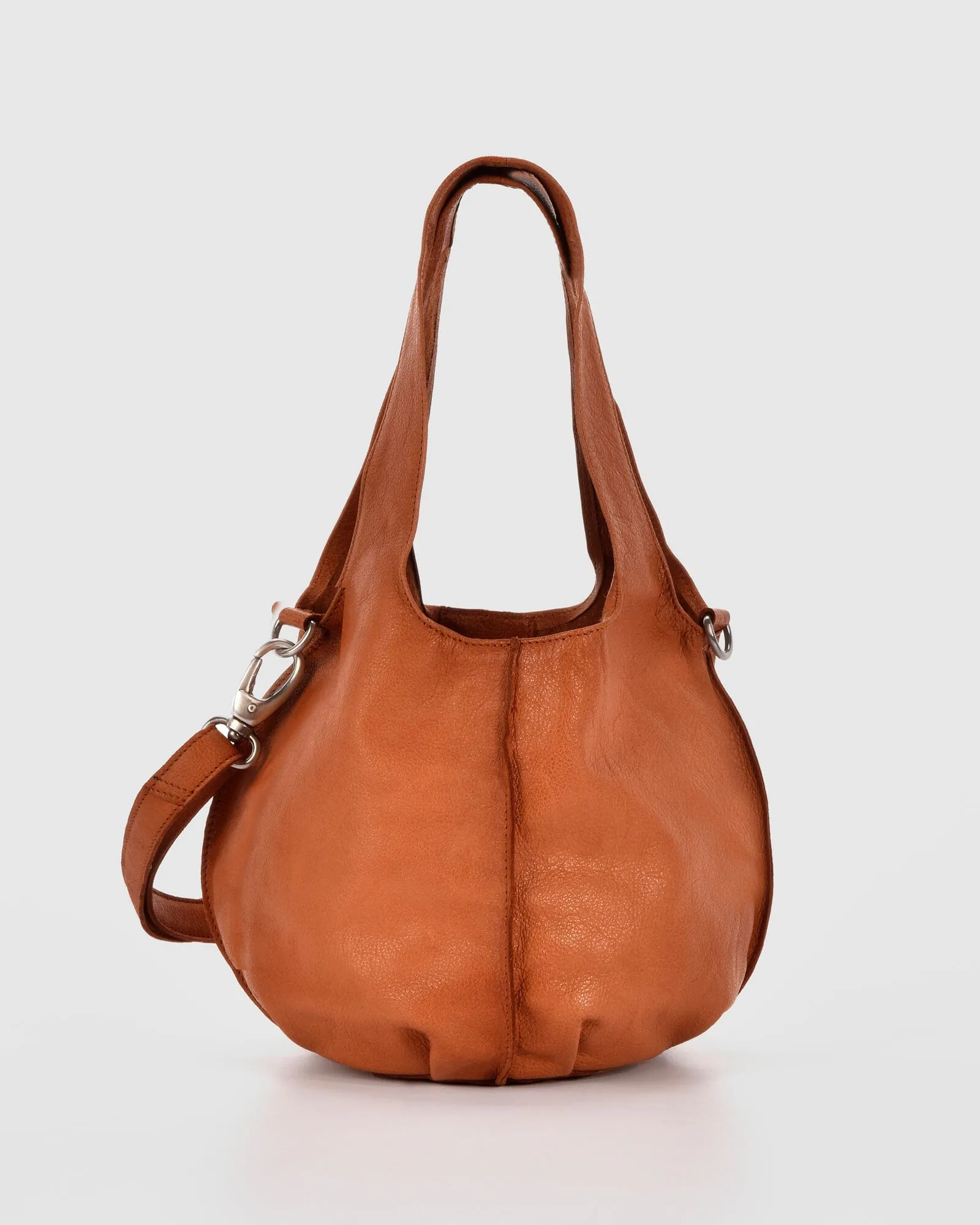 Simpson Small Round Leather Tote Bag