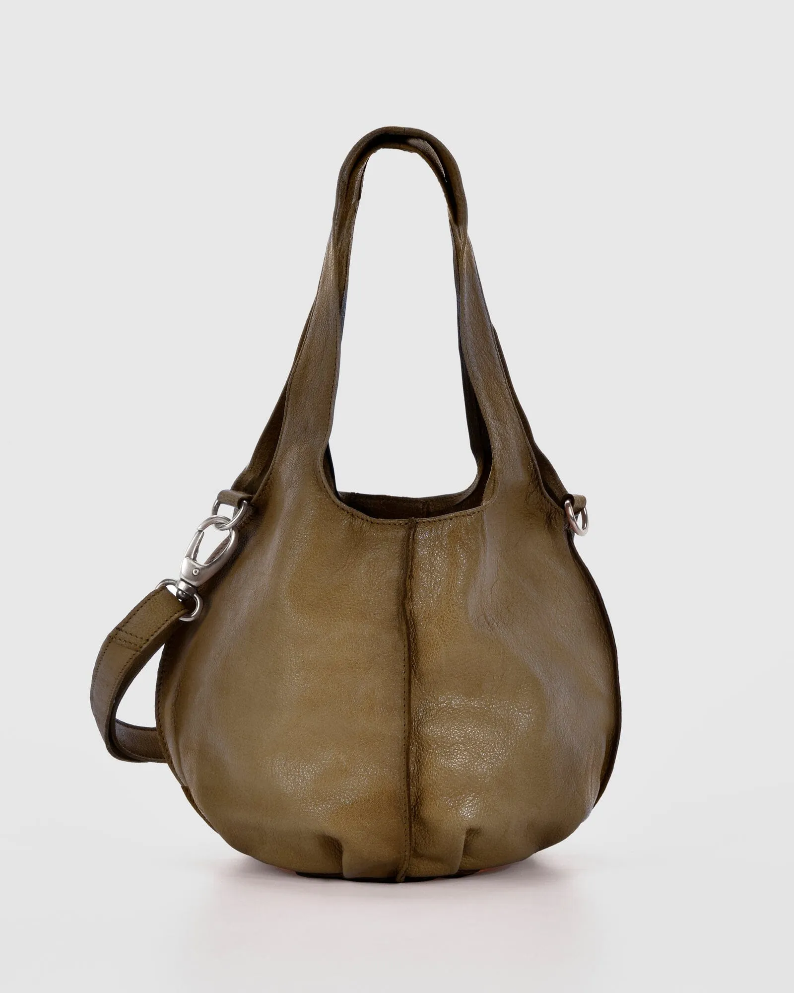 Simpson Small Round Leather Tote Bag