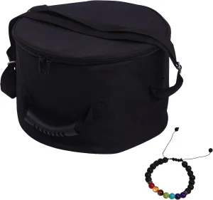 Singing Bowl Carry Case - 12 inch Black Padded Singing Bowl Bag, Sound Bowl Carrier/Crystal Bowl Bag for Storage and Transport - comes with Adjustable Unisex Chakra Bracelet