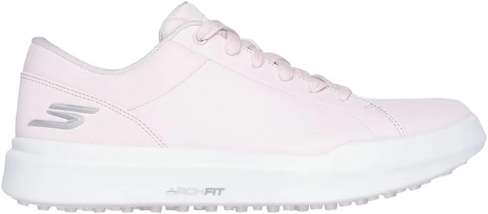 Skechers Golf Women's Drive 6 Arch Leather Relaxed Fit Waterproof Golf Shoe Sneaker, Pink, 9.5