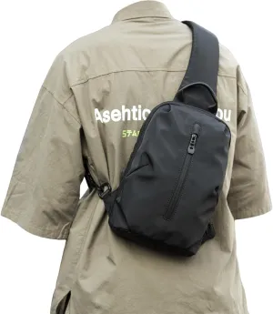 Sling Bag for Men Crossbody Side Bag Man Sling Backpack Waterproof Black for Hiking Travel