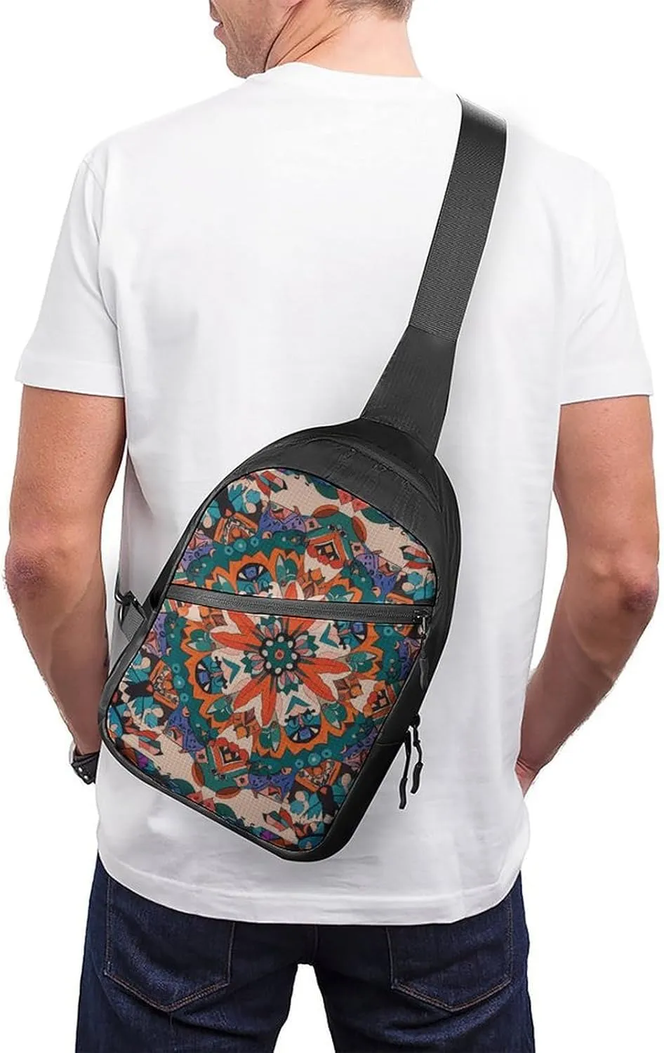 Sling Bag for Women Men Daypack Bohemian Chest Bag Crossbody Backpack for Hiking Travel