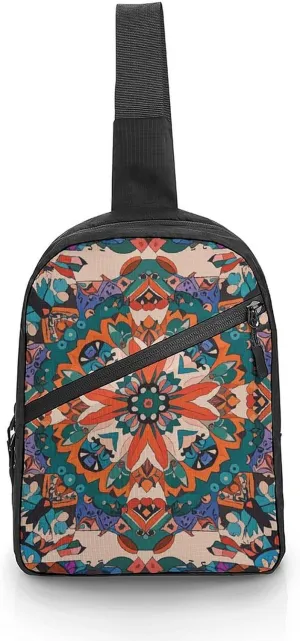 Sling Bag for Women Men Daypack Bohemian Chest Bag Crossbody Backpack for Hiking Travel