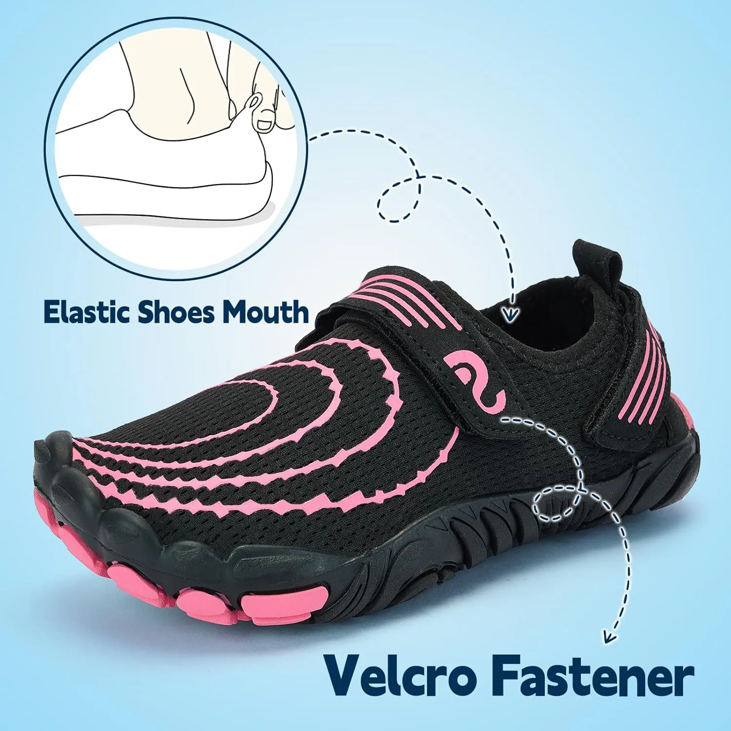 Slow Man Kids Water Shoes Quick Dry Non-Slip Barefoot Shoes Swim Beach Outdoor Pool Shoes for Boys Girls Lightweight Breathable