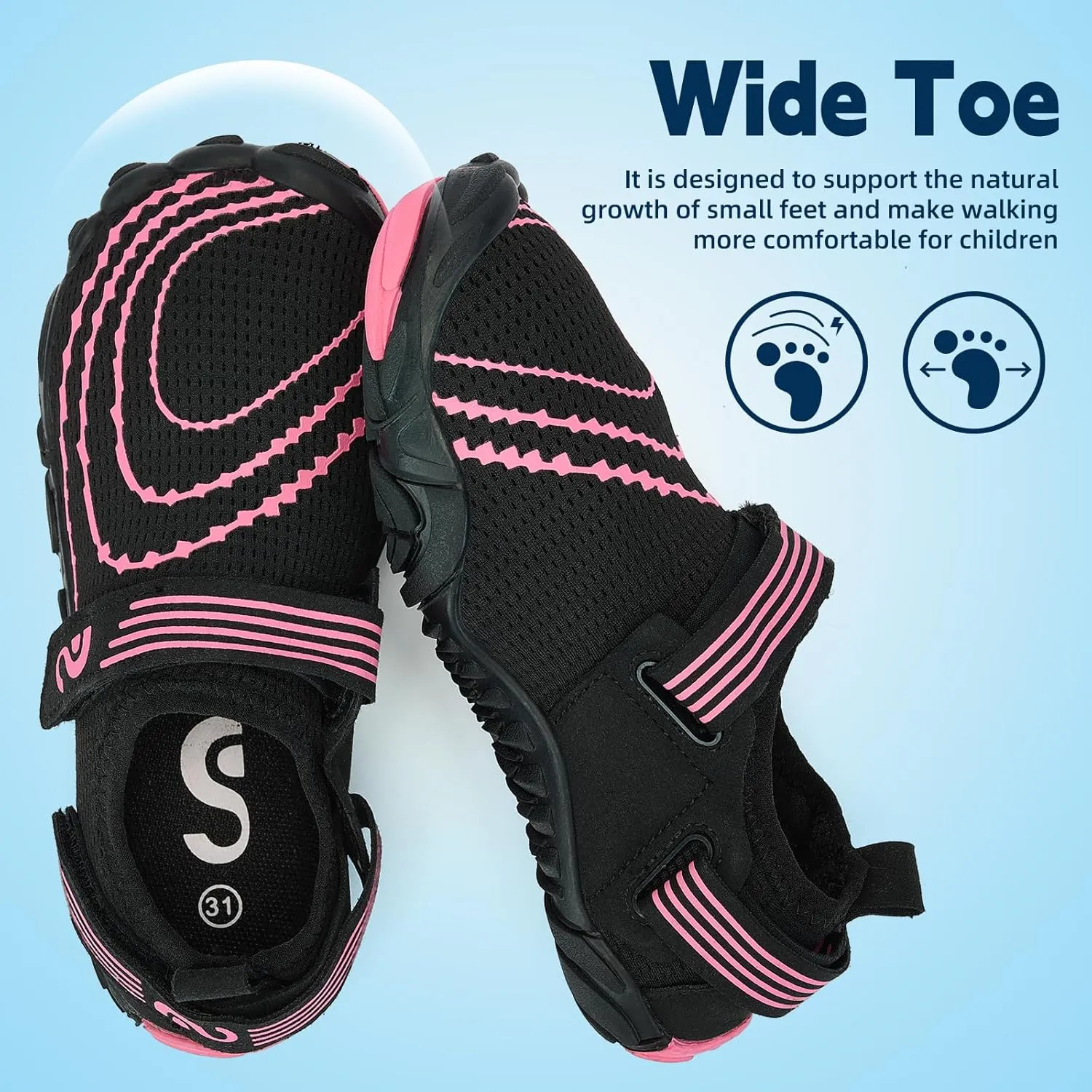 Slow Man Kids Water Shoes Quick Dry Non-Slip Barefoot Shoes Swim Beach Outdoor Pool Shoes for Boys Girls Lightweight Breathable