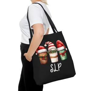 SLP Black Christmas Tote with Coffee & Santa Hat