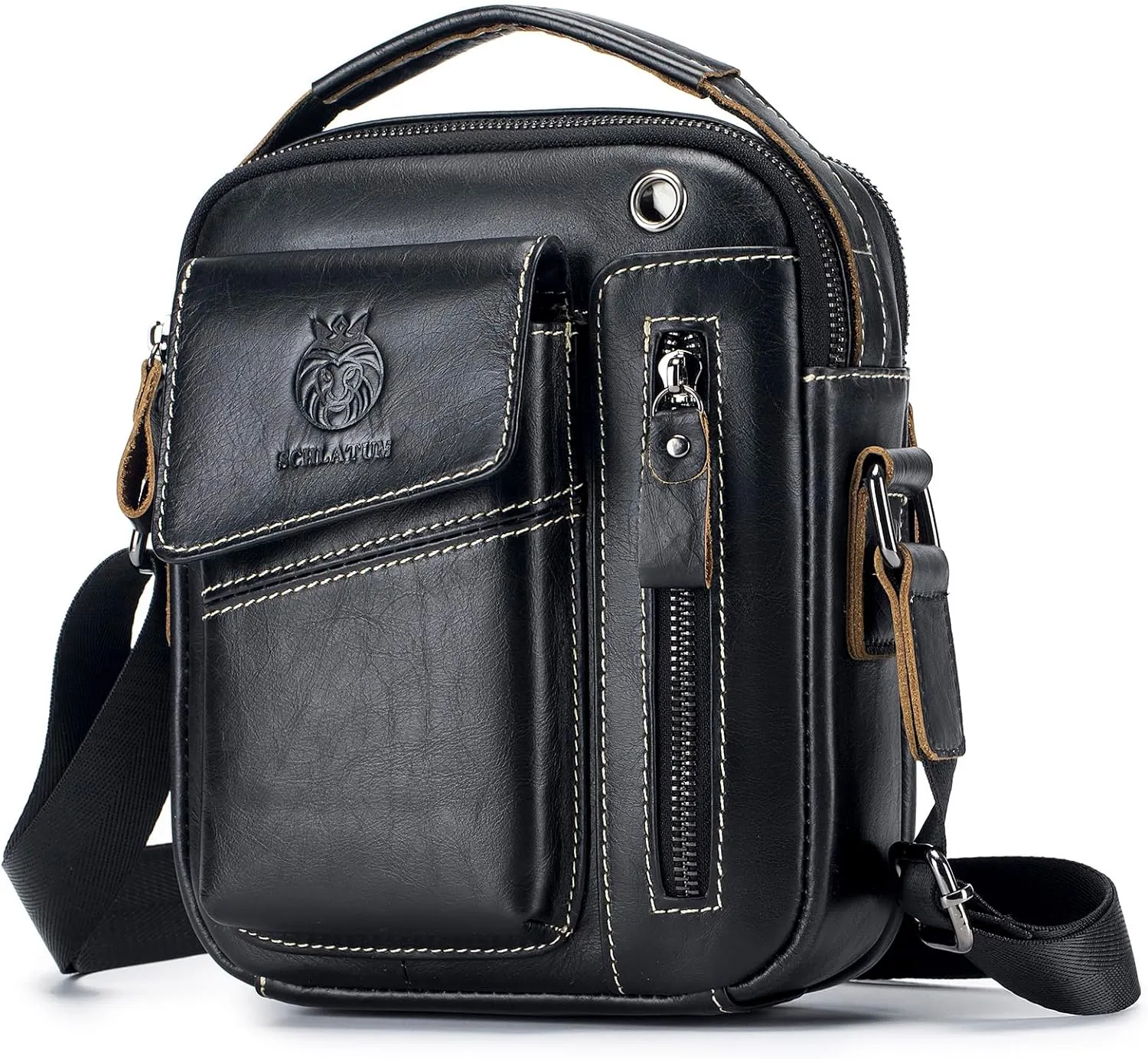 Small Shoulder Bag for Men Genuine Leather Crossbody Messenger Bag Man Purse Casual Handbag