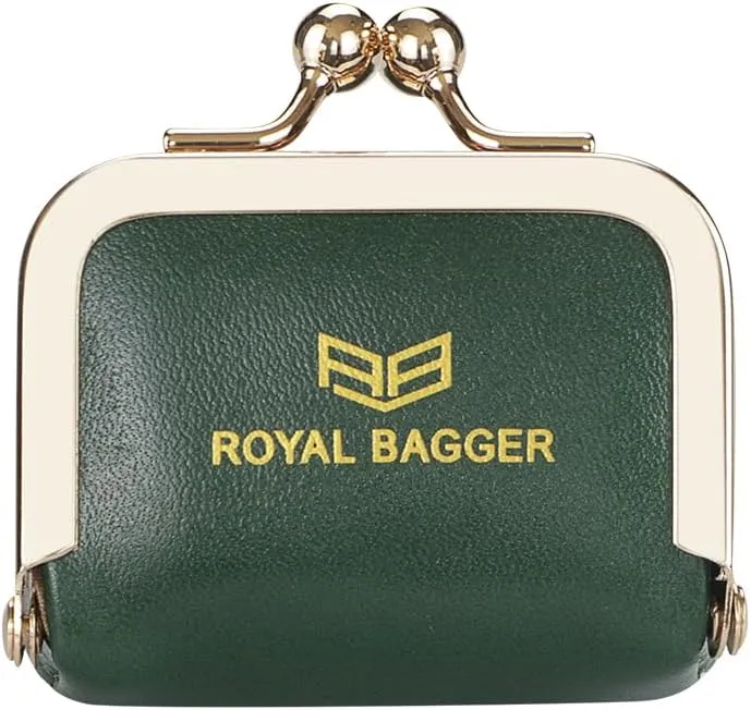 Small Size, Retro Genuine Leather Mini Kiss Lock Coin Purse – Women's Jewelry Box for Earrings, Rings & More 3894 (Rose)