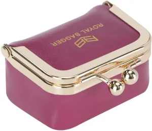 Small Size, Retro Genuine Leather Mini Kiss Lock Coin Purse – Women's Jewelry Box for Earrings, Rings & More 3894 (Rose)