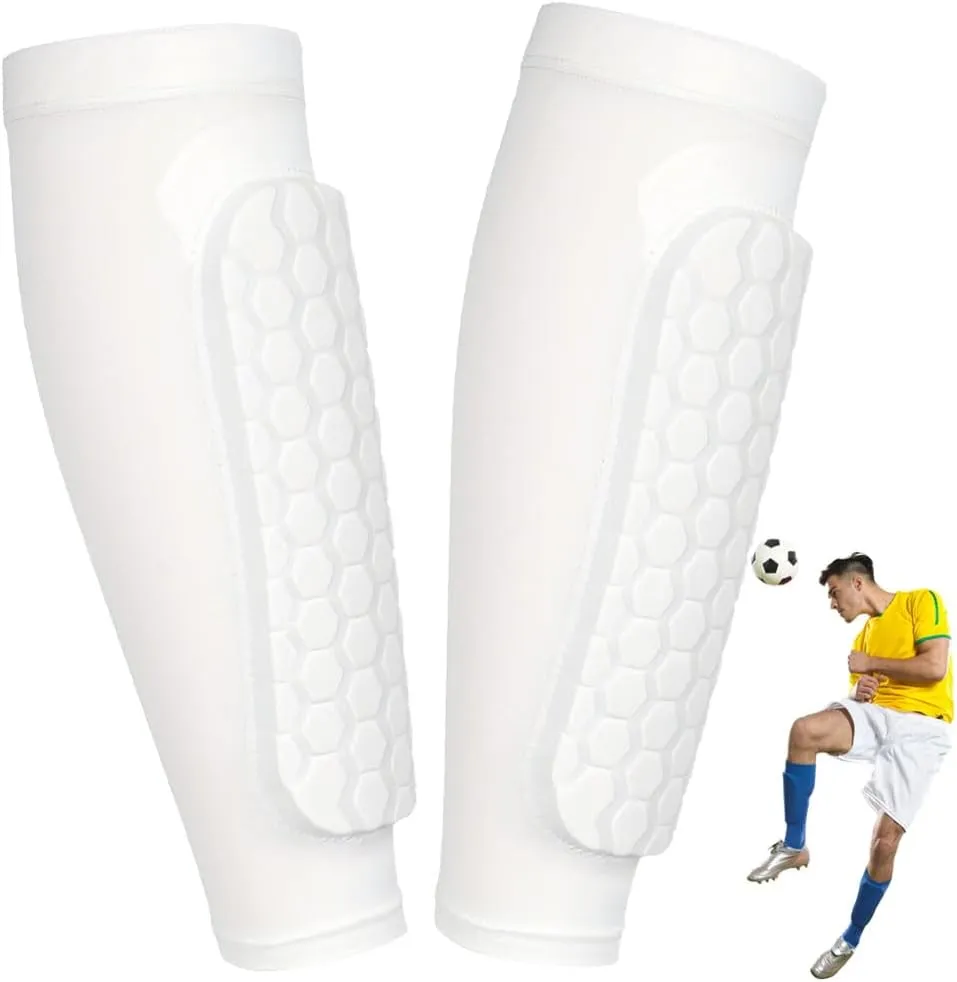 Soccer Shin Guards Shin Pads for Kids Youth Adult, Calf Compression Sleeve with Honeycomb Pads, Lightweight Calf Protective Soccer Gear for Football Baseball Boxing