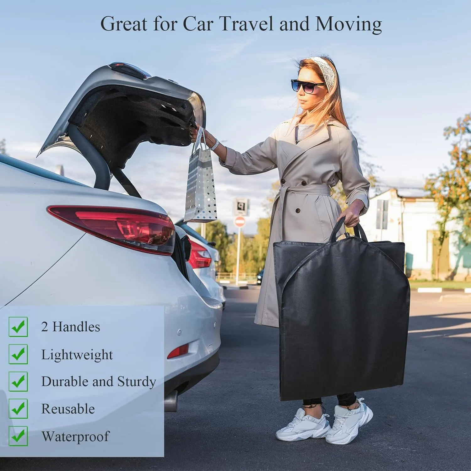 SORON 60" Garment Bags for Travel, 5 Pack Garment Bag for Dresses Long, Visible Design Dress Bags for Hanging Clothes, Storage Wedding Gowns, Dresses, Suits, Coats, Tuxedo, Cosplay Outfits, and More
