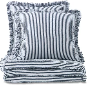 Southern Tide South Shore Blue Quilt - Twin Size Reversible Quilt Bed - Lightweight Bedspread - Machine Washable - Soft Striped Bed Coverlet for All Seasons (Twin, Blue)