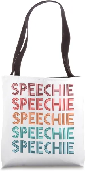 Speechie - Retro Repeating - SLP Speech Language Pathology Tote Bag