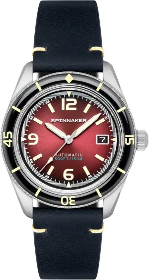 Spinnaker Mens 43mm Fleuss Automatic Watch with Genuine Leather Strap SP-5055