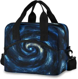Spiral Starry Sky Lunch Box for Men Women Adults Insulated Lunch Bag Cooler Bag with Adjustable Shoulder Strap for Work Picnic Travel