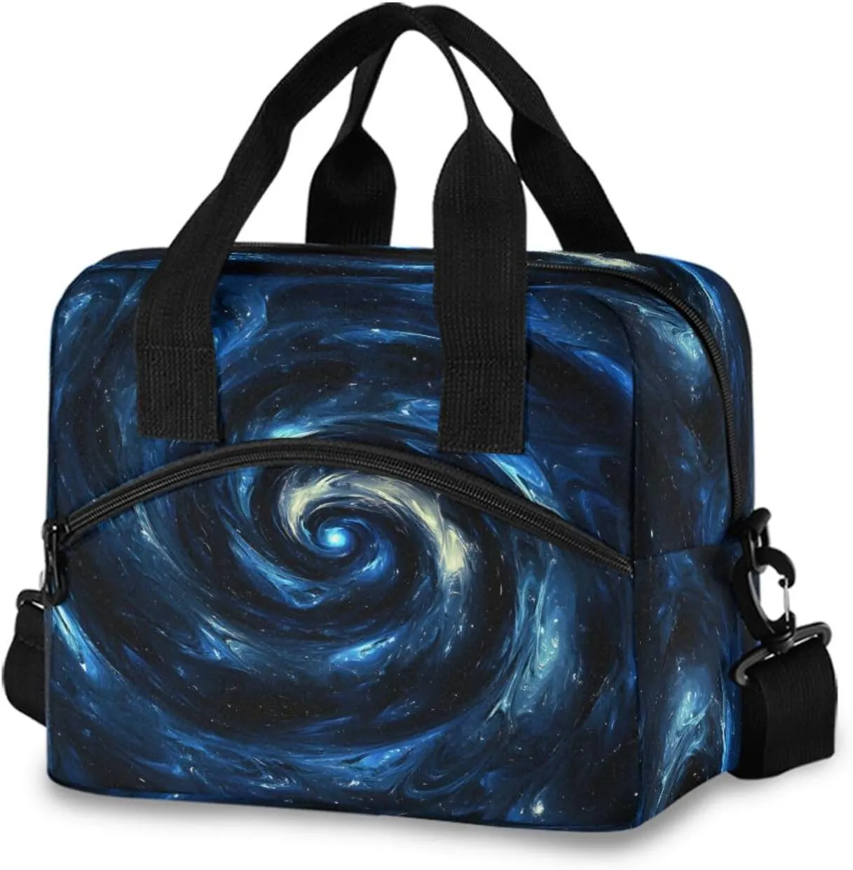 Spiral Starry Sky Lunch Box for Men Women Adults Insulated Lunch Bag Cooler Bag with Adjustable Shoulder Strap for Work Picnic Travel