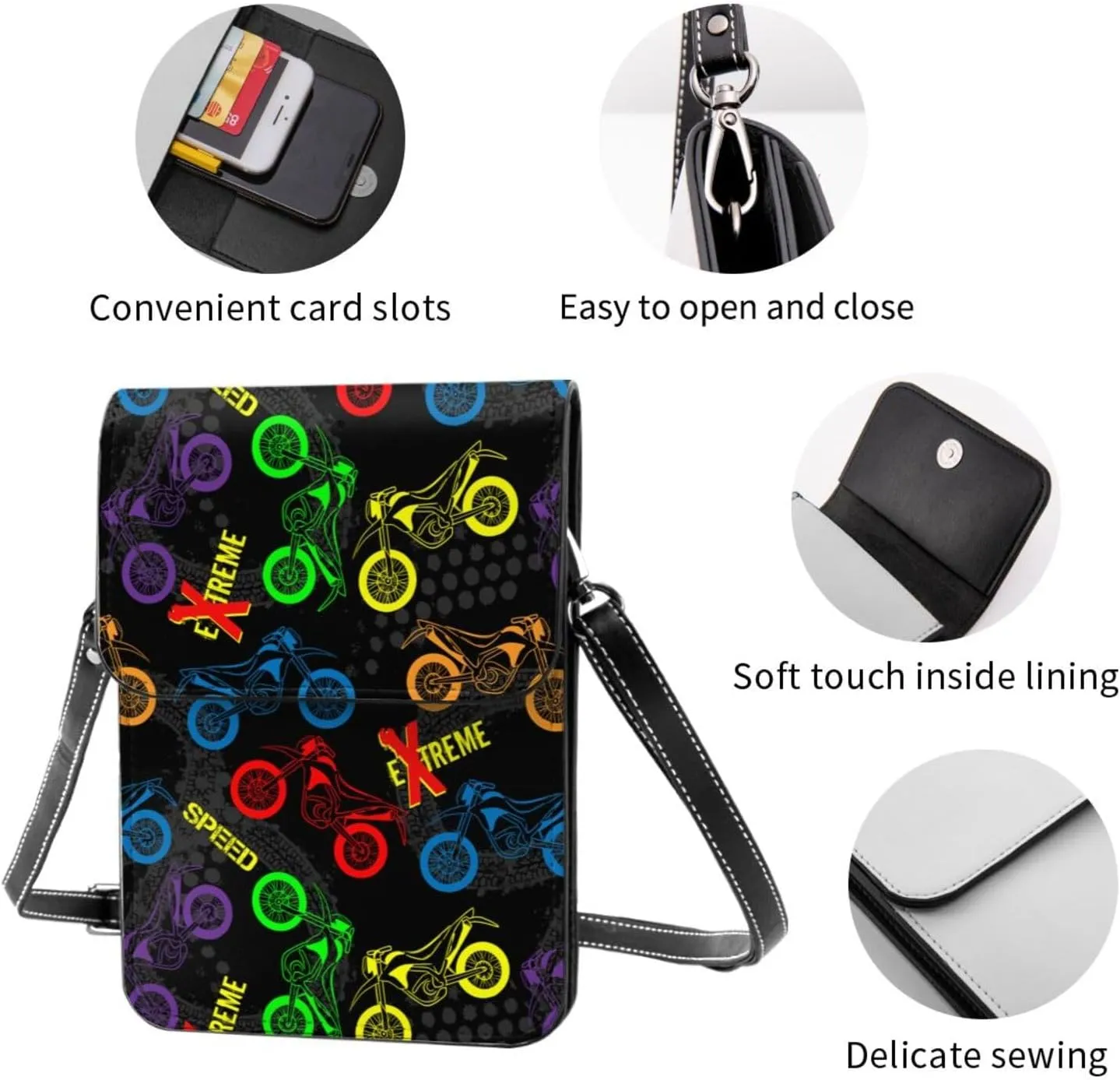 Sport Balls Football Champ Winner Leather Crossbody Phone Purse for Women Cute Wallet Bags Lightweight Mini Sling Bag