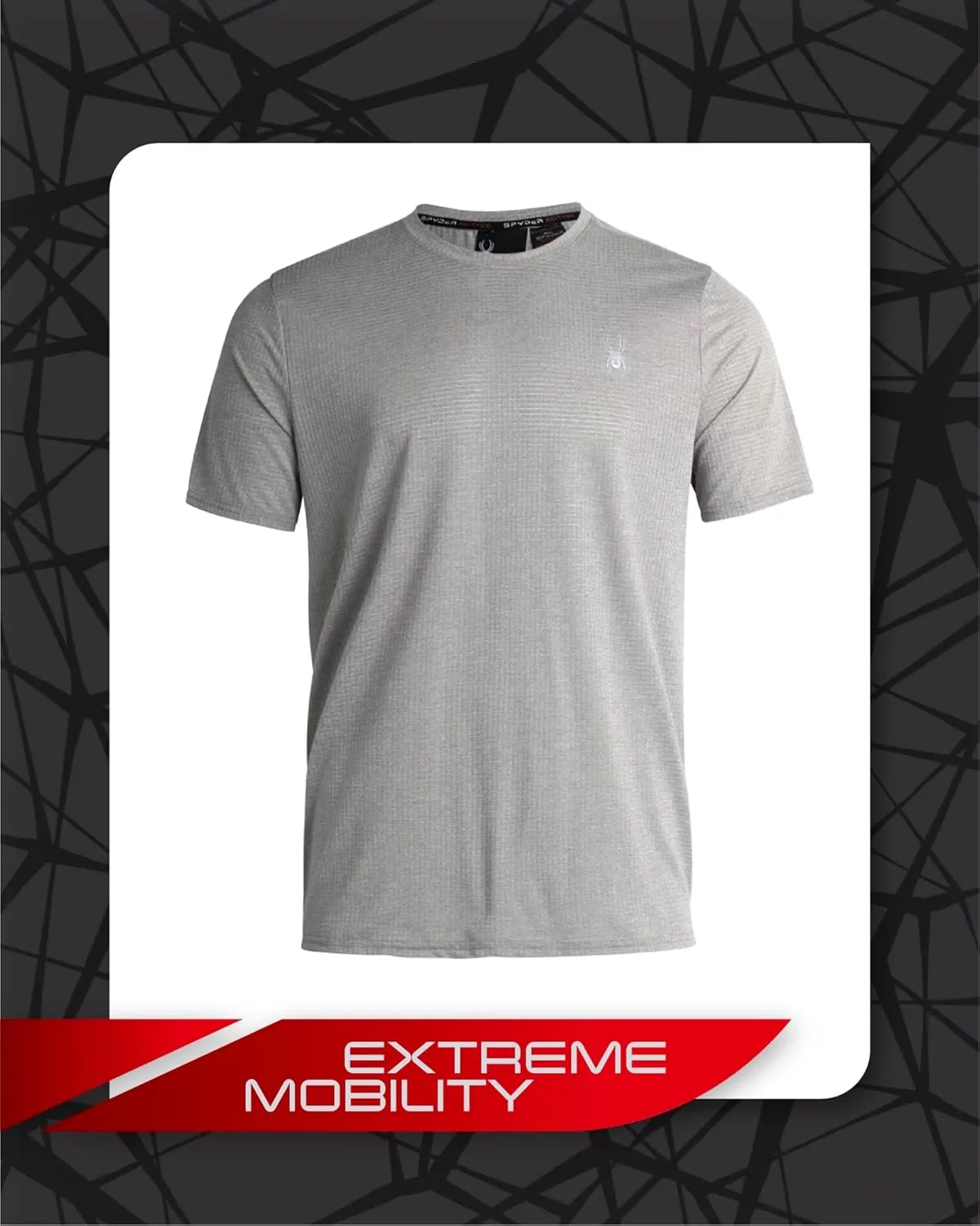 Spyder Men's Athletic T-Shirt - Textured Active Performance Stretch Sports Tee - Breathable Quick Dry Top (S-XL)