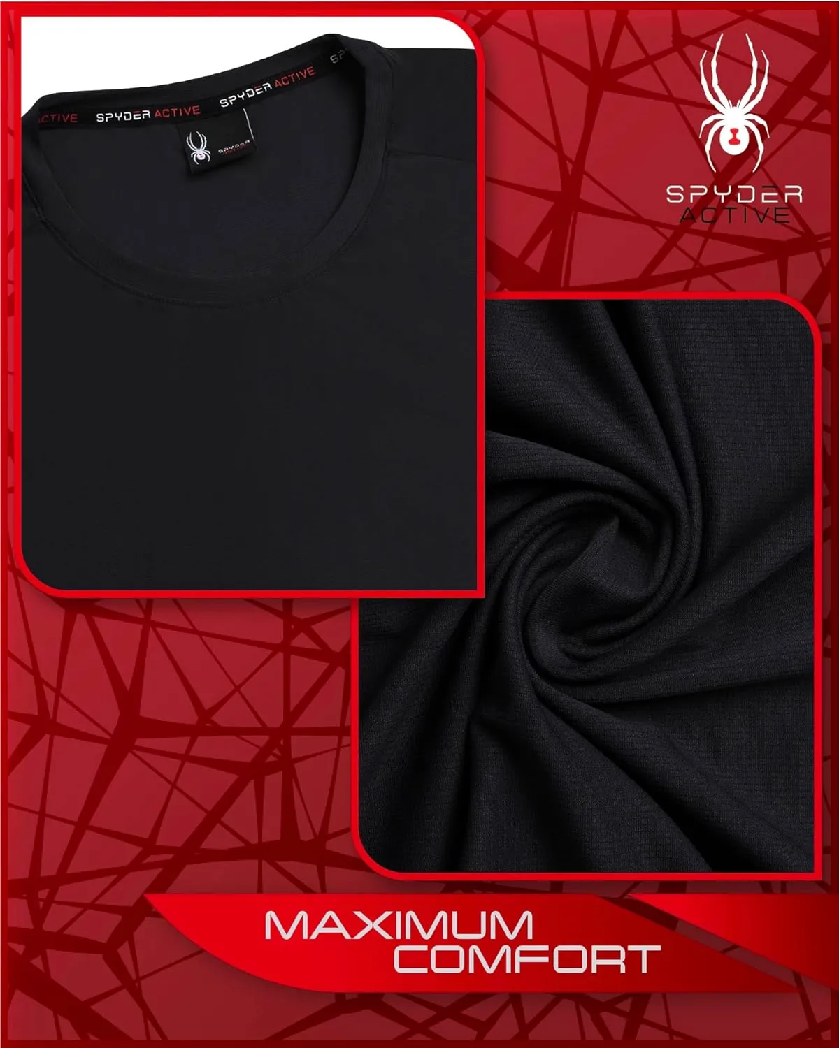 Spyder Men's Athletic T-Shirt - Textured Active Performance Stretch Sports Tee - Breathable Quick Dry Top (S-XL)