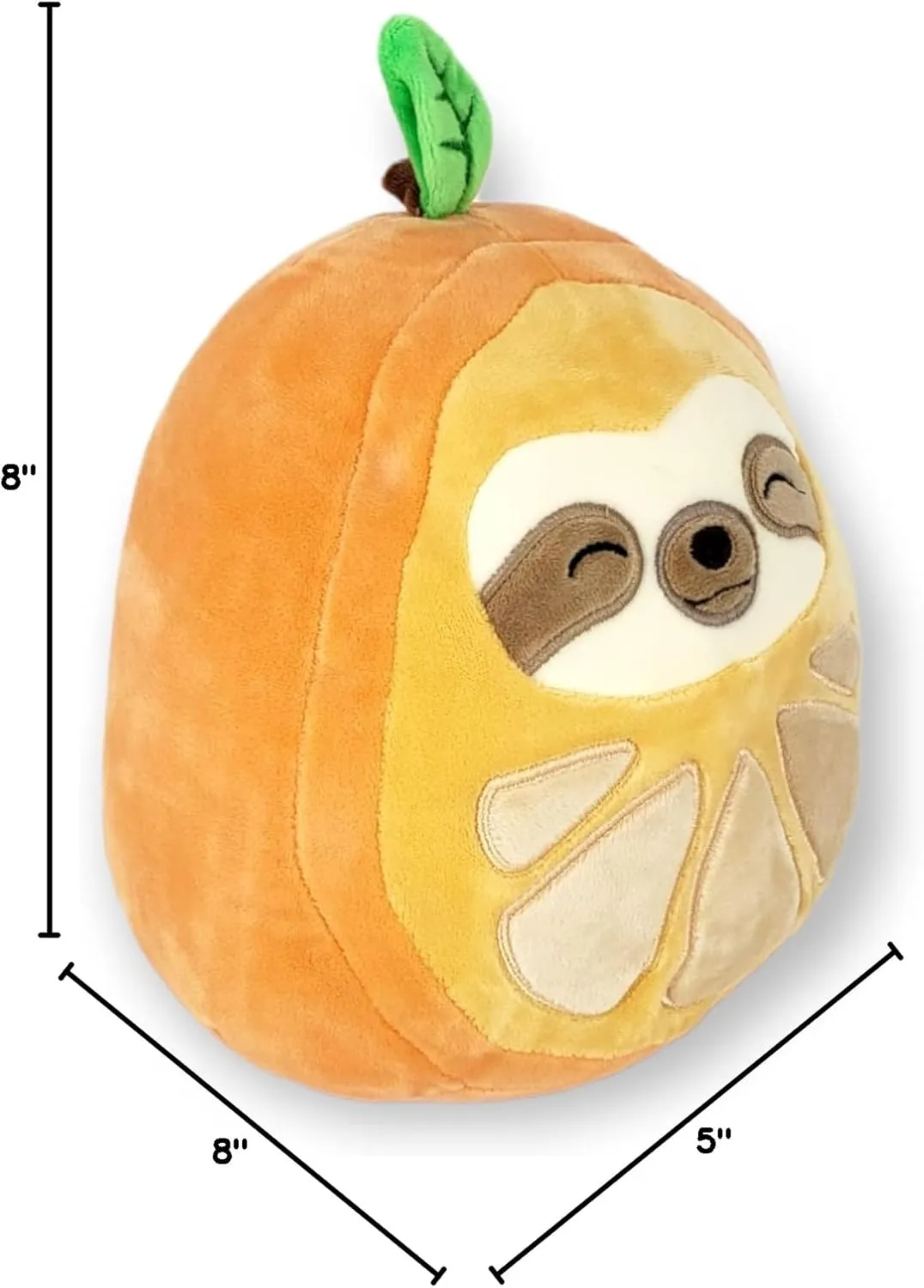 SQUISHMALLOWS KellyToy 8 inch (20cm) Foodie Squad - Simon The Sloth in Orange Costume