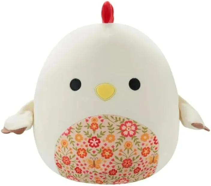 Squishmallows Todd The Rooster Plush Toy, 8 inches, Floral Belly Pattern