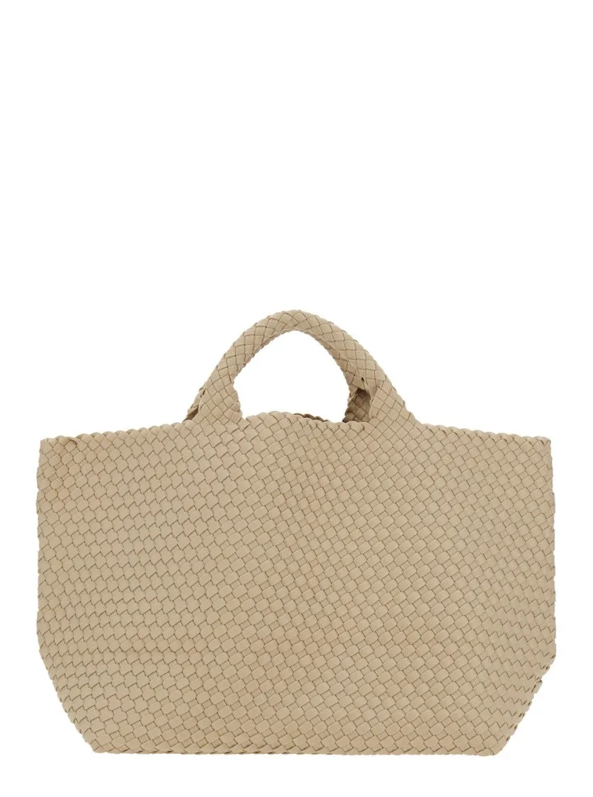 St Barths Large' Beigehandbag With Woven Design
