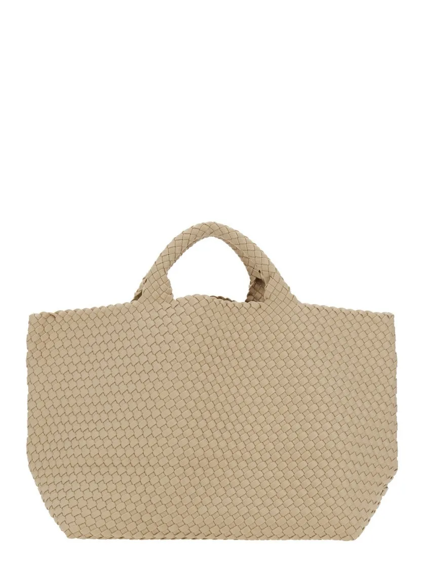 St Barths Large' Beigehandbag With Woven Design