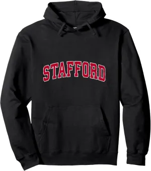 Stafford Connecticut CT Vintage Sports Design Red Design Pullover Hoodie
