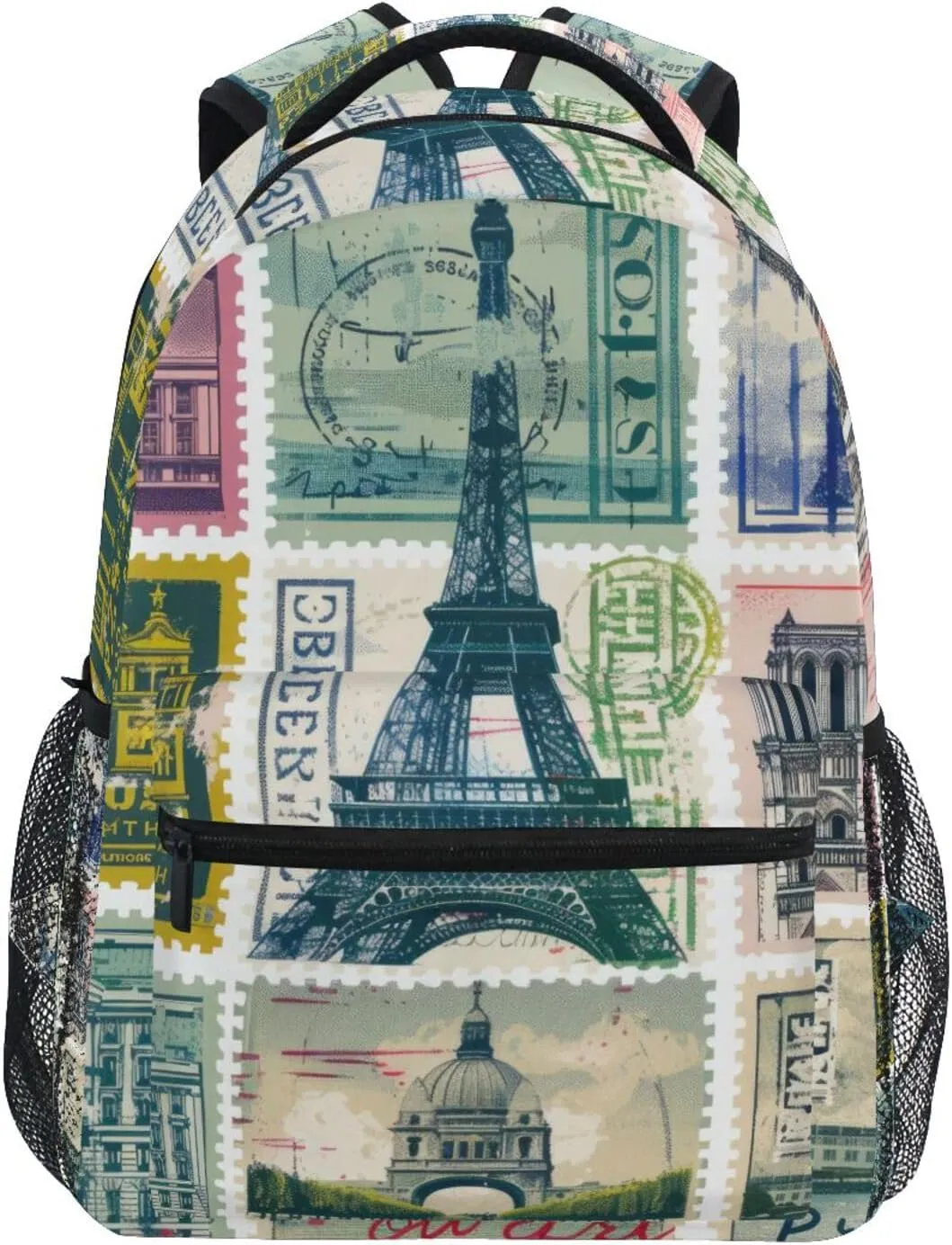 Stamps United States America Backpack Daypack Shoulder Bag Book Bag Lightweight Back Pack 11.4 ×16 In