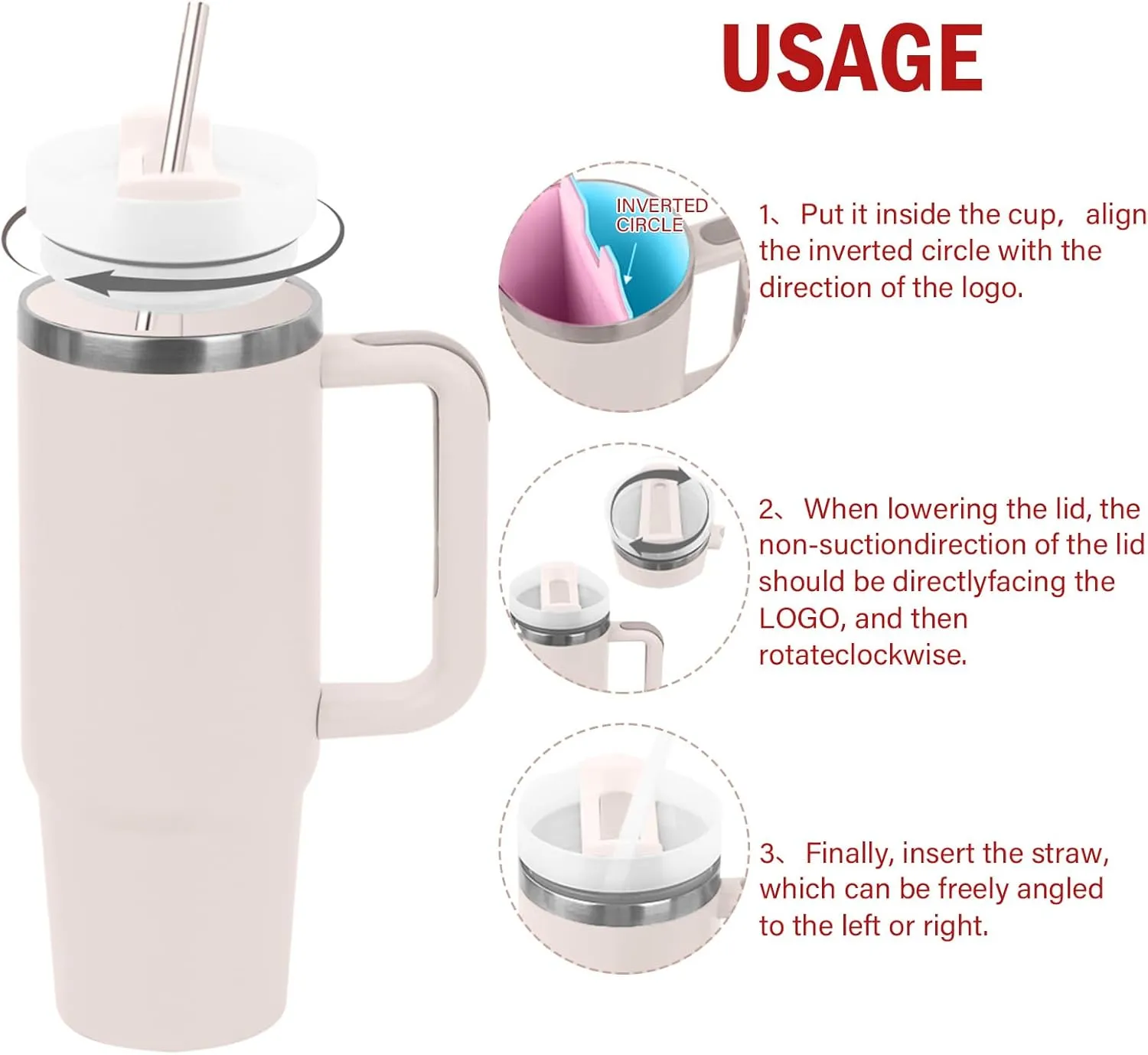 Stanley Cup 2-in-1 Drink Separator Silicone Liner, Compatible with 40 oz, Accessory, Reusable Liner for Party, Leisure, Outdoor, Office (Blue/Pink), Large, ND2.0