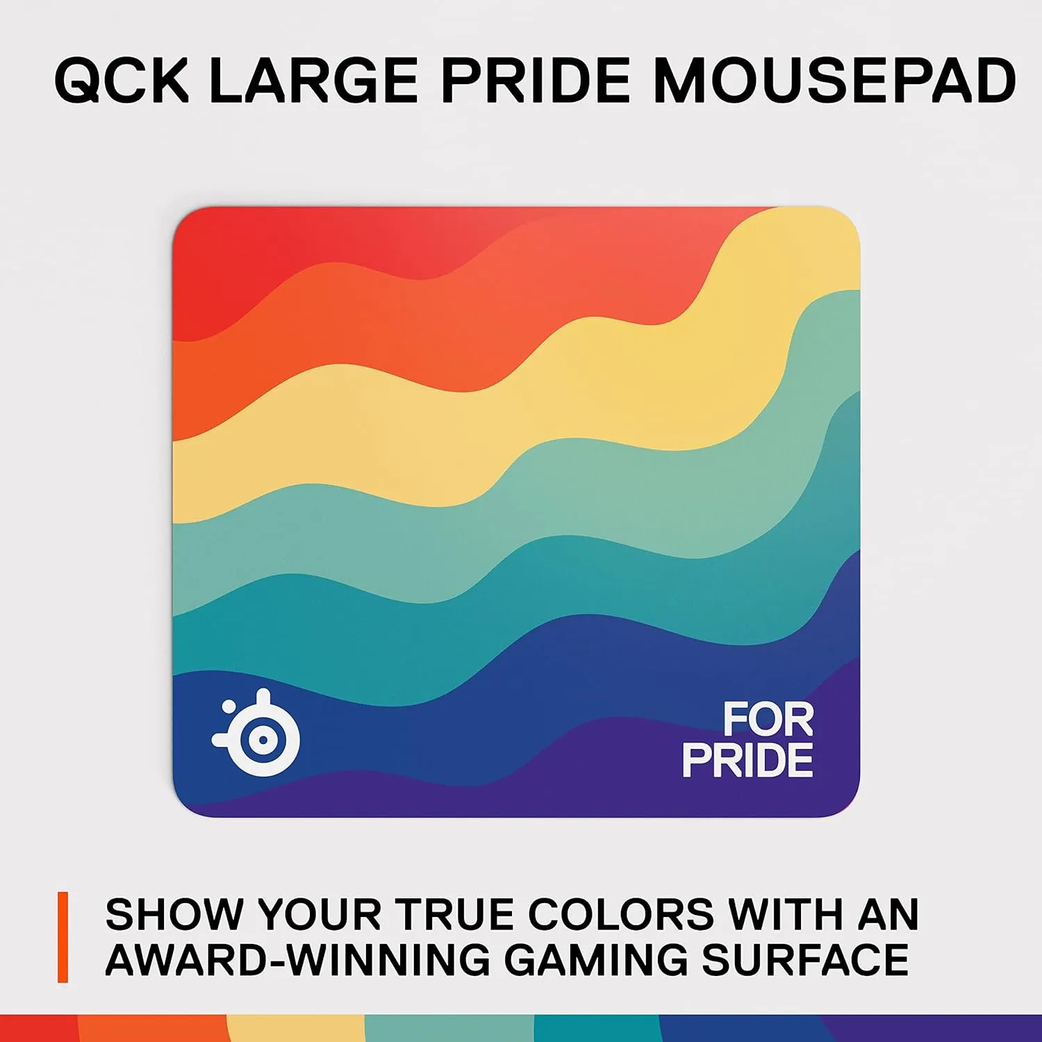 SteelSeries QcK Large Gaming Mouse Pad - for Pride Limited Edition - Exclusive Micro-Woven Cloth - Optimized for Low and High Mouse CPI - Durable and Washable - Rainbow Design