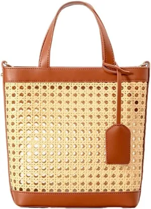 Straw Beach Bag for Women Summer Woven Rattan Tote Bag Straw Purses and Handbags for Vacation with Pendant