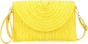 Straw Clutch Purse Bags for Women Summer Beach Purse Woven Straw Shoulder Bags Beach Clutch Bags