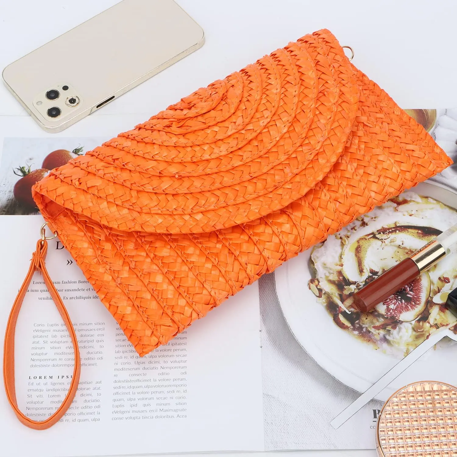 Straw Clutch Purse Bags for Women Summer Beach Purse Woven Straw Shoulder Bags Beach Clutch Bags
