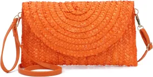 Straw Clutch Purse Bags for Women Summer Beach Purse Woven Straw Shoulder Bags Beach Clutch Bags