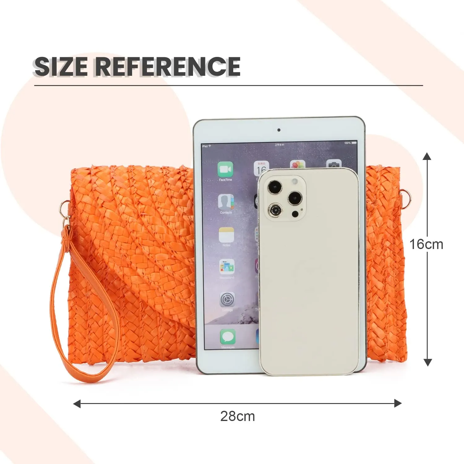 Straw Clutch Purse Bags for Women Summer Beach Purse Woven Straw Shoulder Bags Beach Clutch Bags