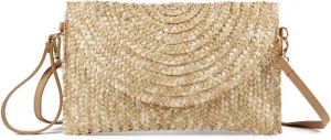 Straw Clutch Purse Bags for Women Summer Beach Purse Woven Straw Shoulder Bags Beach Clutch Bags