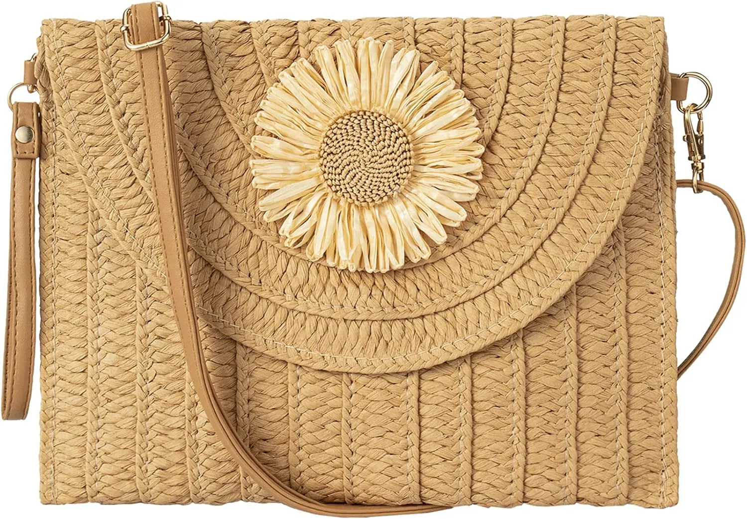 Straw Clutch Purses for Women Woven Straw Crossbody Bags Women's Crossbody Handbags Retro Shoulder Bag Beach Bags