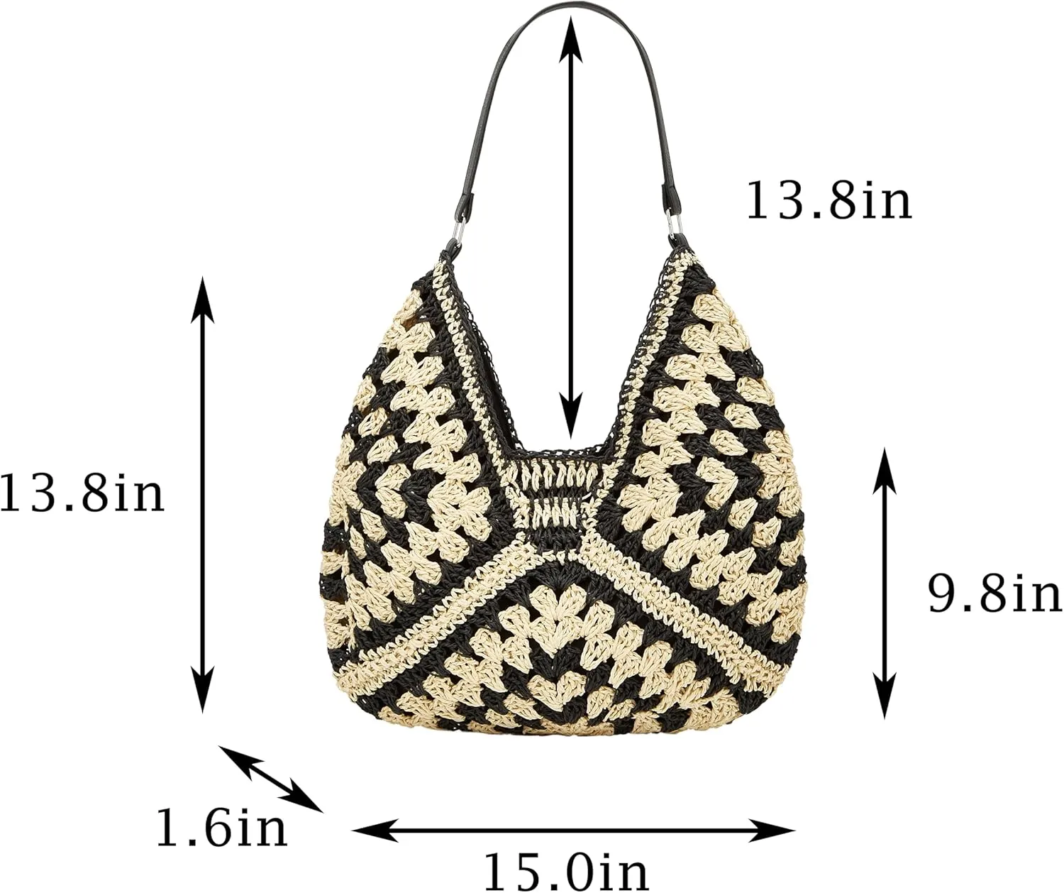 Straw Hobo Bags for Women Vintage Shoulder Bag Everything Tote Bag Designer Beach Bag Holiday Work Everyday Summer