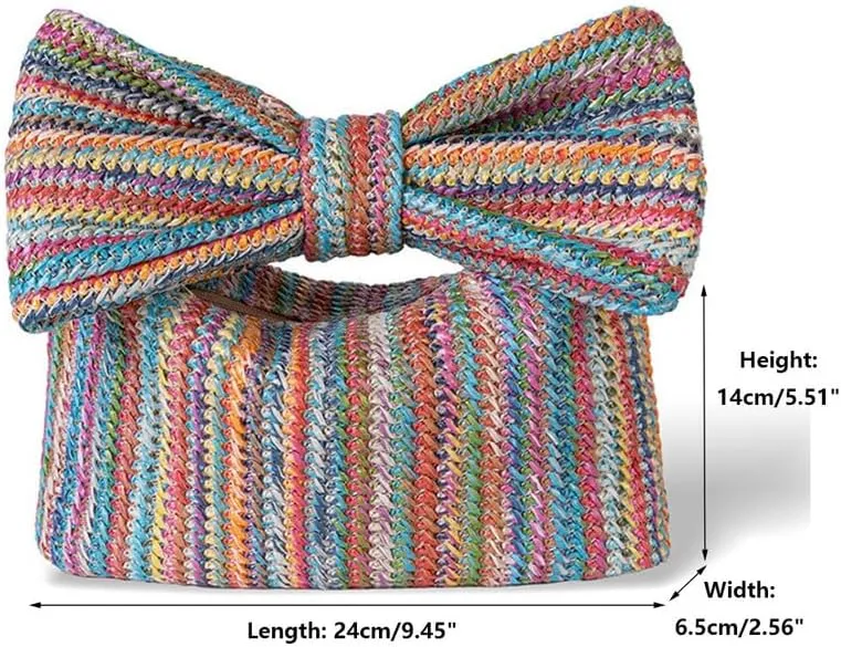 Straw Woven Purse Wallet Phone Clutch Purse Women's Bag and Purse Casual Money Coin Purse Bow Ladies Clutch Handbag