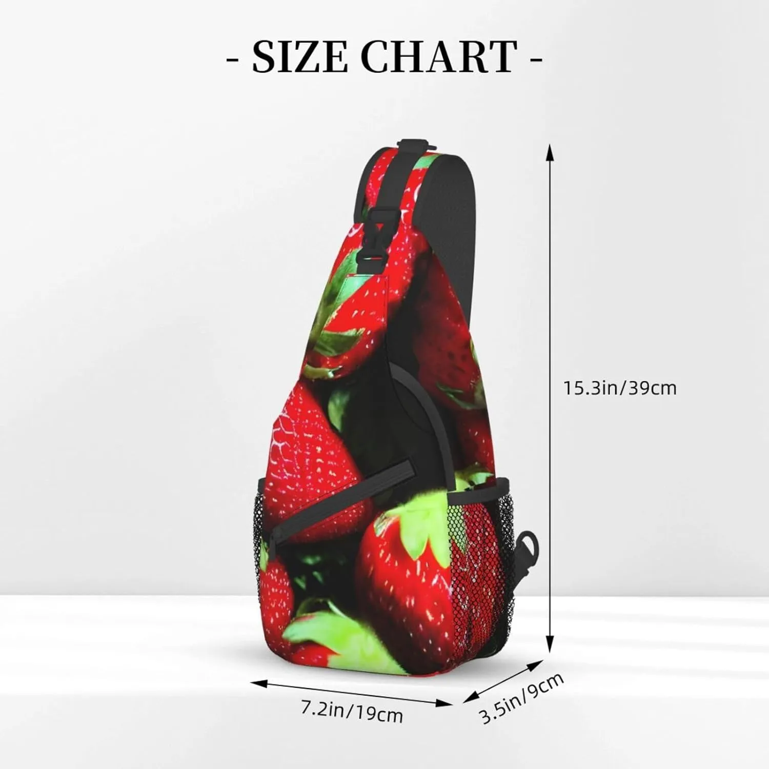 Strawberry Pattern High Storage Capacity Chest Bag Diagonally Sling Backpack Crossbody Shoulder Bag For Men Women