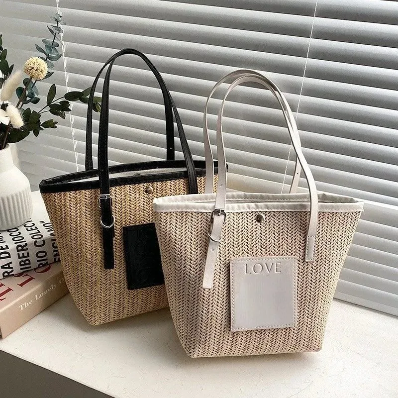 Stylish Large Capacity Straw Woven Bag
