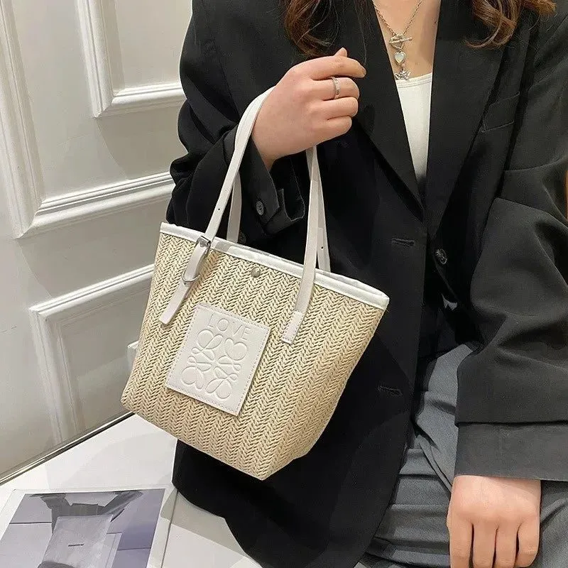 Stylish Large Capacity Straw Woven Bag