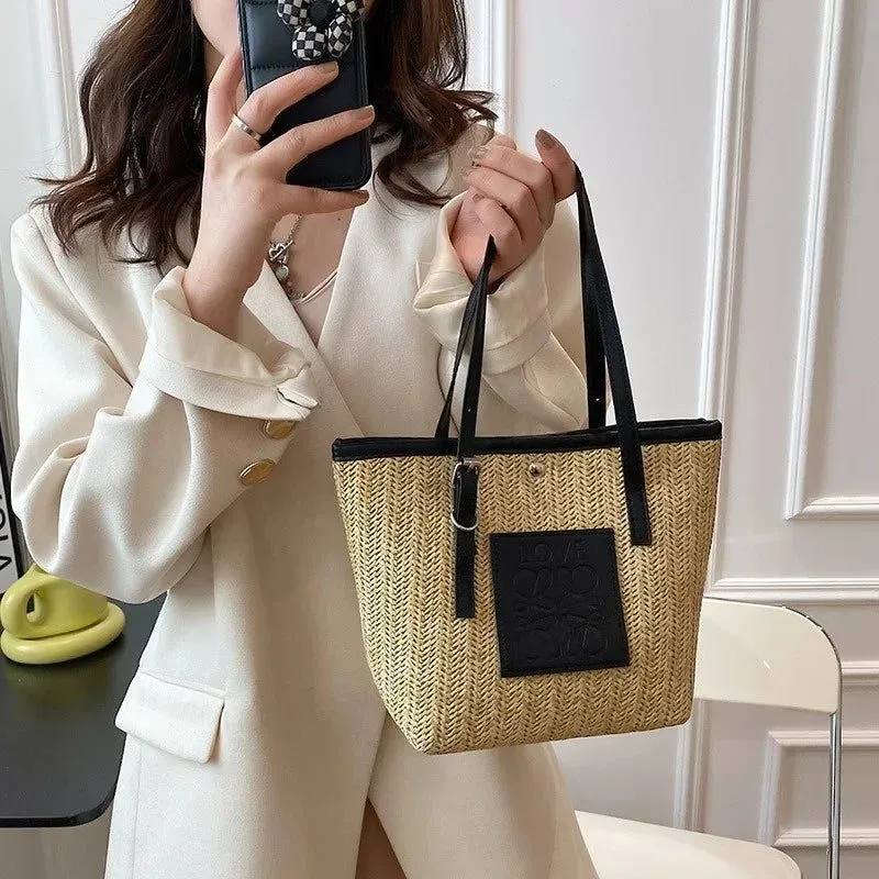 Stylish Large Capacity Straw Woven Bag