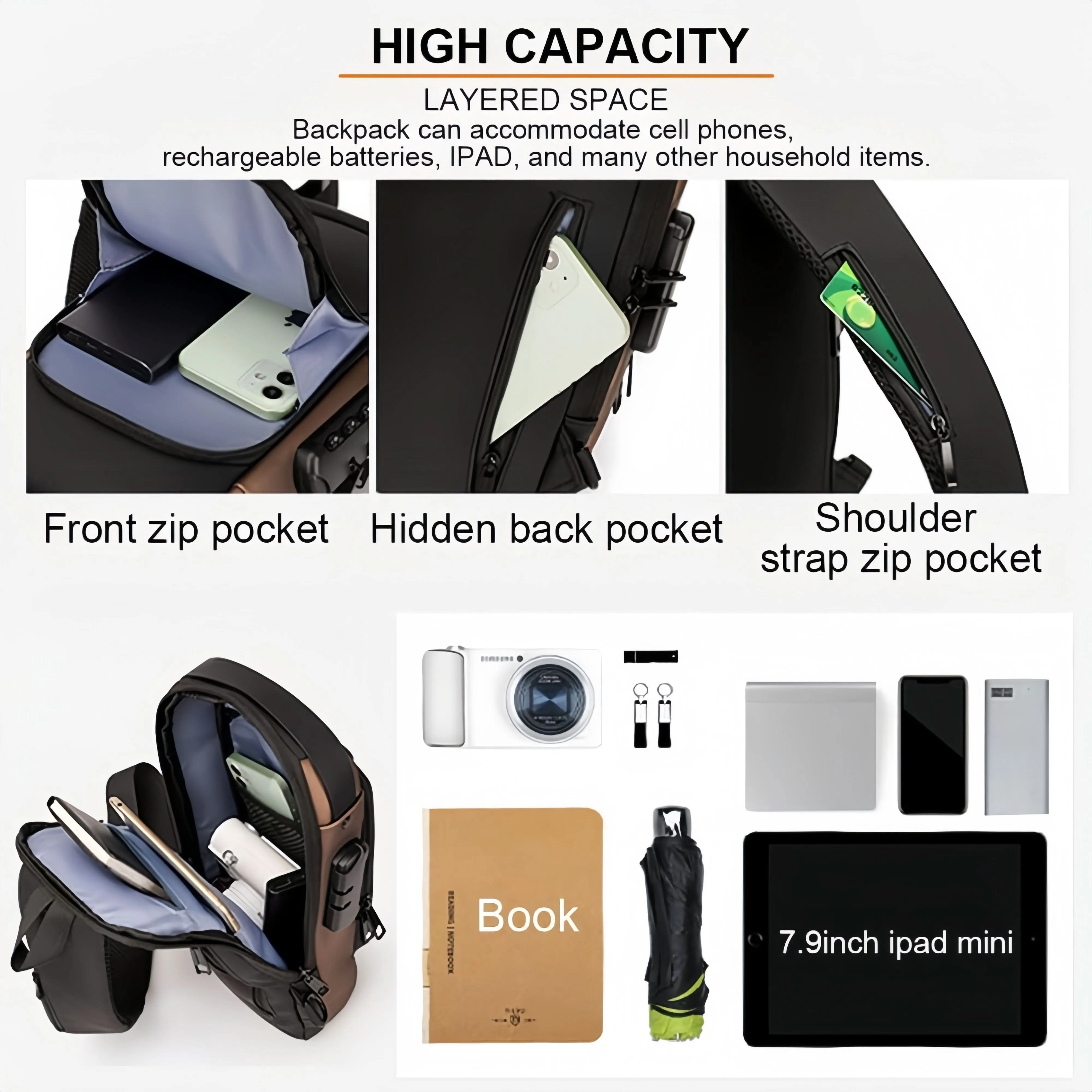 Stylish Multi-Functional Sling Bag With Advanced Password Lock