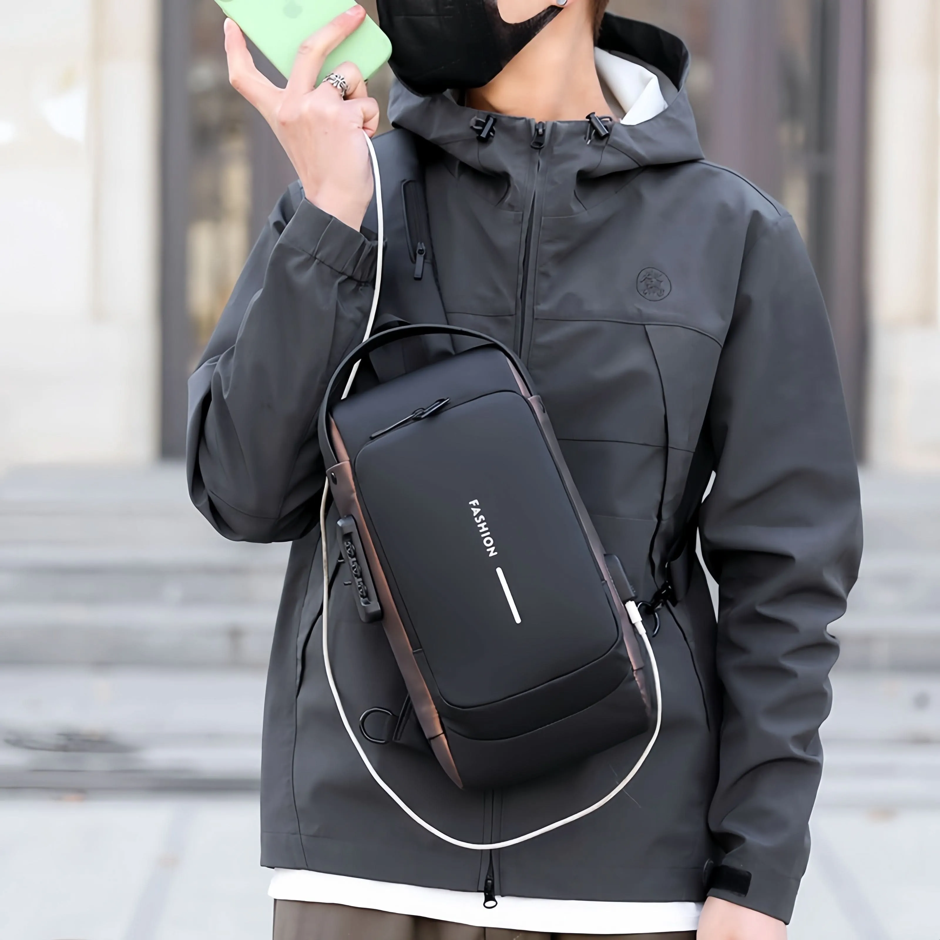 Stylish Multi-Functional Sling Bag With Advanced Password Lock