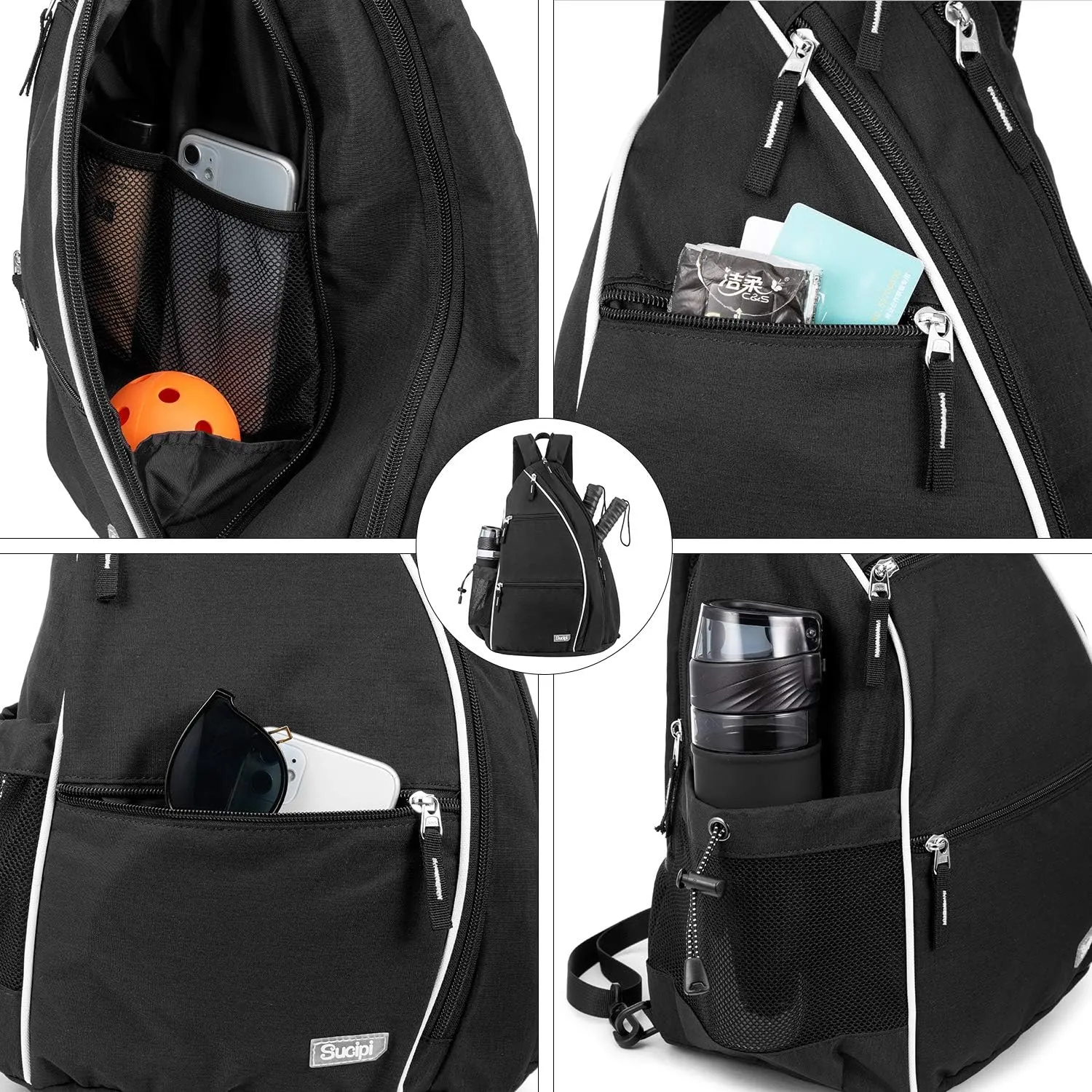 Sucipi Pickleball Bag Pickleball Backpack for Women Men Pickleball Paddle Backpack Reversible Pickleball Paddle Bag Pickleball Rackets Bags for Ladies